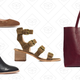 The Inez Stud Ankle-Strap Shoe, $110 | The Frankie Chelsea Boot, $160 | The Greta Gladiator Sandal, $110 | The Transport Tote, $135